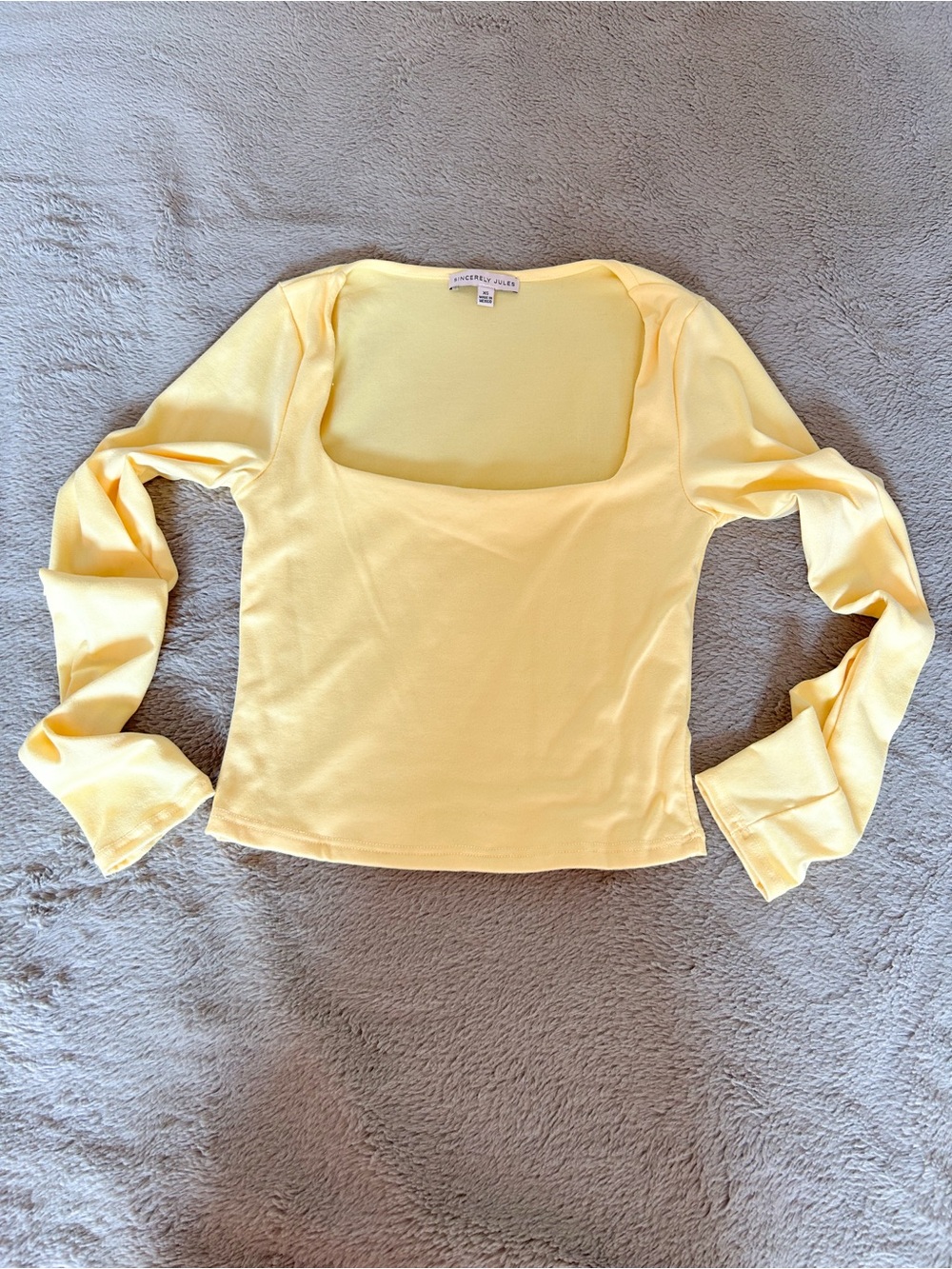 Sincerely Jules Yellow Square Neck Top